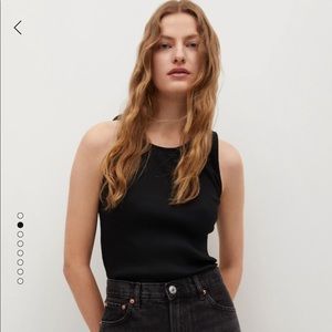 MANGO Cotton Ribbed Top